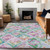 5' X 8' Lavender And Purple Geometric Washable Indoor Outdoor Area Rug Transitional Style - Lavender, Purple Color
