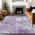 5' X 8' Lavender And Ivory Floral Washable Indoor Outdoor Area Rug - Lavender, Ivory