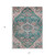 5' X 8' Emerald Teal Blue And Beige Oriental Washable Indoor Outdoor Area Rug