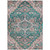 5' X 8' Emerald Teal Blue And Beige Oriental Washable Indoor Outdoor Area Rug