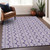 3' X 5' Purple And Ivory Ogee Washable Indoor Outdoor Area Rug