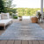 3' X 5' Sky Blue And Denim Blue Striped Washable Indoor Outdoor Area Rug