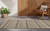 2' X 8' Taupe Striped Washable Indoor Outdoor Runner Rug