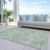 3' X 5' Mint Green And Gray Damask Washable Indoor Outdoor Area Rug