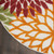 4' Red Green Orange Yellow And Ivory Round Floral Indoor Outdoor Area Rug