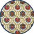 8' Navy Blue Beige Green Blue And Red Round Floral Indoor Outdoor Area Rug