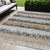 5' X 8' Gray Brown And Beige Striped Washable Indoor Outdoor Area Rug