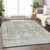 5' X 8' Artichoke Green Oriental Washable Indoor Outdoor Area Rug