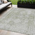 5' X 8' Artichoke Green Oriental Washable Indoor Outdoor Area Rug