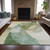 5' X 8' Artichoke Green And Taupe Abstract Washable Indoor Outdoor Area Rug