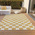3' X 5' Gold And Ivory Polka Dot Washable Indoor Outdoor Area Rug