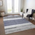 3' X 5' Denim Blue Ivory And Gray Abstract Washable Indoor Outdoor Area Rug