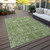 5' X 8' Artichoke Green And Ivory Oriental Washable Indoor Outdoor Area Rug