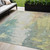 5' X 8' Pale Aqua And Ivory Abstract Washable Indoor Outdoor Area Rug - 880016695175
