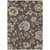 5' X 8' Chocolate Sky Blue And Artichoke Green Floral Washable Indoor Outdoor Area Rug