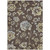 5' X 8' Chocolate Sky Blue And Artichoke Green Floral Washable Indoor Outdoor Area Rug