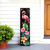 36" Black And Pink Solid Wood Tropical Floral Flamingo Porch Sign