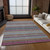 3' X 5' Taupe Purple And Blue Striped Washable Indoor Outdoor Area Rug