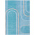 3' X 5' Teal Abstract Washable Indoor Outdoor Area Rug
