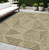 5' X 8' Khaki Brown And Beige Geometric Washable Indoor Outdoor Area Rug