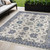 5' X 7' Ivory And Blue Floral Indoor Outdoor Area Rug