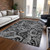 5' X 8' Black Gray And White Paisley Washable Indoor Outdoor Area Rug