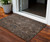3' X 5' Brown Tan And Charcoal Damask Washable Indoor Outdoor Area Rug