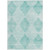 3' X 5' Teal Geometric Washable Non Skid Indoor Outdoor Area Rug