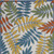 4' X 6' Ivory Yellow Orange Green And Blue Botanical Leaves Indoor Outdoor Area Rug