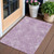3' X 5' Lavender Purple And Ivory Geometric Washable Indoor Outdoor Area Rug