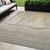 5' X 8' Taupe And Gold Nautical Washable Indoor Outdoor Area Rug