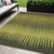5' X 8' Olive Green Dark Green And Brown Striped Washable Indoor Outdoor Area Rug