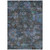 3' X 5' Teal Blue And Charcoal Floral Washable Indoor Outdoor Area Rug