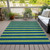 5' X 8' Navy Blue Striped Washable Non Skid Indoor Outdoor Area Rug - 608219309534