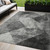 5' X 8' Gray And Black Geometric Washable Indoor Outdoor Area Rug - Gray, Black