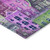 3' X 5' Purple Lilac And Green Village Houses Washable Indoor Outdoor Area Rug