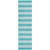 8' Runner Turquoise Striped Washable Non Skid Indoor Outdoor Runner Rug