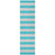 8' Runner Turquoise Striped Washable Non Skid Indoor Outdoor Runner Rug