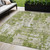 5' X 8' Green And Ivory Abstract Washable Indoor Outdoor Area Rug Transitional Style - Green, Ivory Color