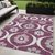 5' X 8' Eggplant Ivory And Gray Medallion Washable Indoor Outdoor Area Rug
