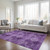 5' X 8' Eggplant Floral Medallion Washable Non Skid Indoor Outdoor Area Rug