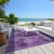 5' X 8' Eggplant Floral Medallion Washable Non Skid Indoor Outdoor Area Rug