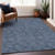 3' X 5' Navy Blue And Ivory Geometric Washable Indoor Outdoor Area Rug Transitional Style - Navy Blue, Ivory Color