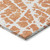 3' X 5' Orange and White Abstract Washable Non Skid Indoor Outdoor Area Rug