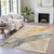 3' X 5' Orange And Gray Abstract Washable Indoor Outdoor Area Rug