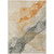 3' X 5' Orange And Gray Abstract Washable Indoor Outdoor Area Rug