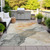 3' X 5' Orange And Gray Abstract Washable Indoor Outdoor Area Rug