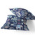 Set of Two 16" X 16" Blue and Gray Elephant Blown Seam Eclectic Indoor Outdoor Throw Pillow
