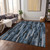3' X 5' Blue Black And Gray Striped Washable Indoor Outdoor Area Rug - Blue, Black, Gray