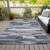 5' X 8' Gray And Silver Abstract Washable Indoor Outdoor Area Rug Transitional Style - Gray, Silver Color